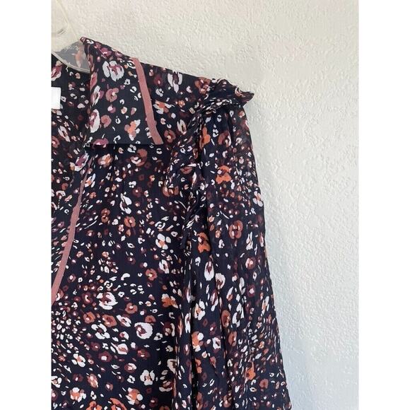 Hale Bob Joan Dress Floral Mesh Crepe Midi Sheath Dress Size Small w/ Belt $280 - Picture 5 of 9